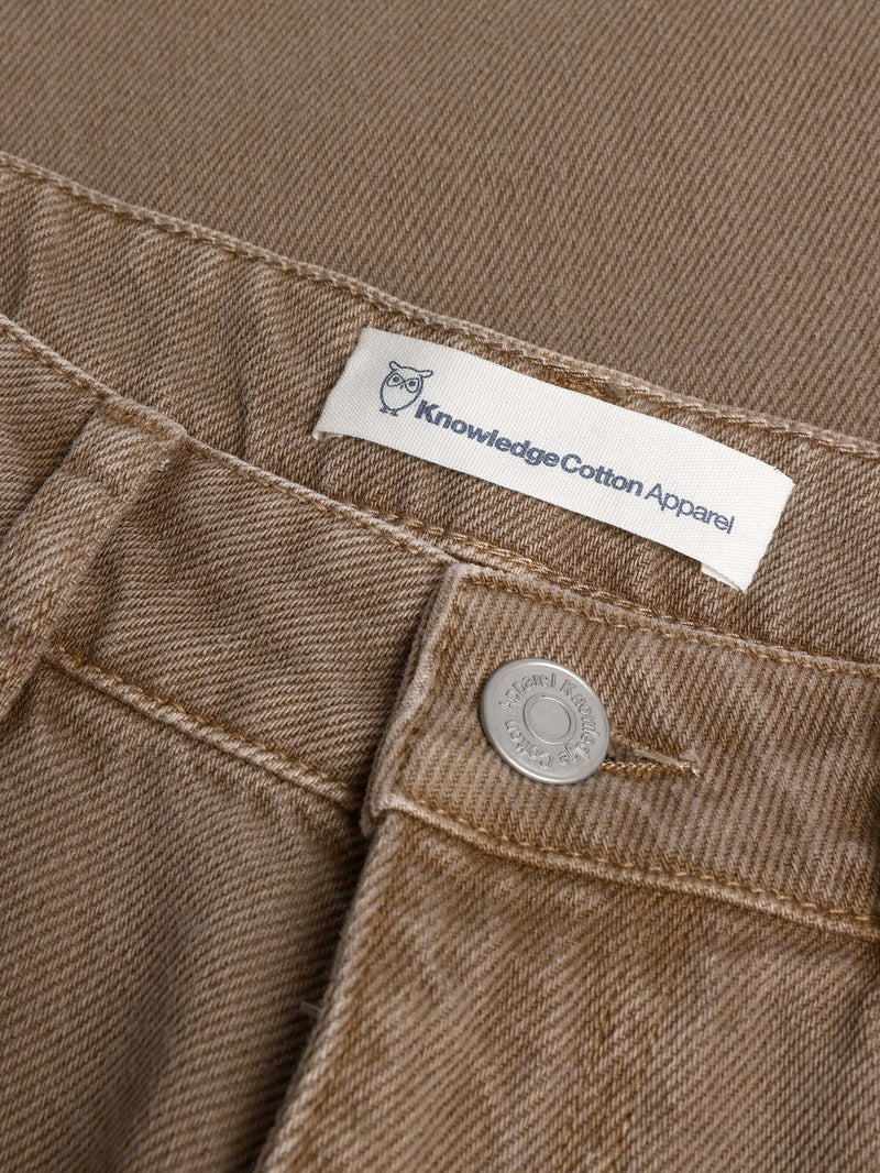 KnowledgeCotton Apparel - WMN GALE straight mid-rise twill 5-pocket pants - GOTS/Vegan Pants 1441 Tiramisu