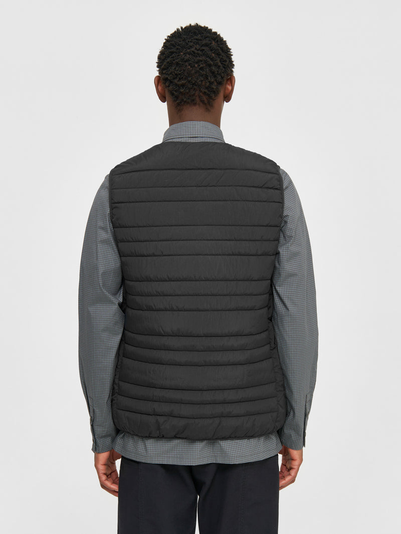 KnowledgeCotton Apparel - MEN GO ANYWEAR™ quilted padded zip vest Vests 1300 Black Jet