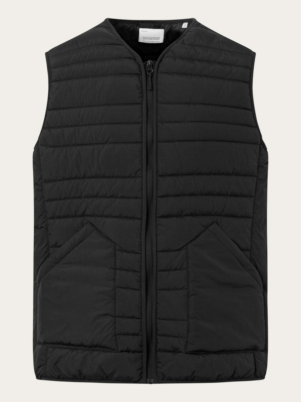 KnowledgeCotton Apparel - MEN GO ANYWEAR™ quilted padded zip vest Vests 1300 Black Jet