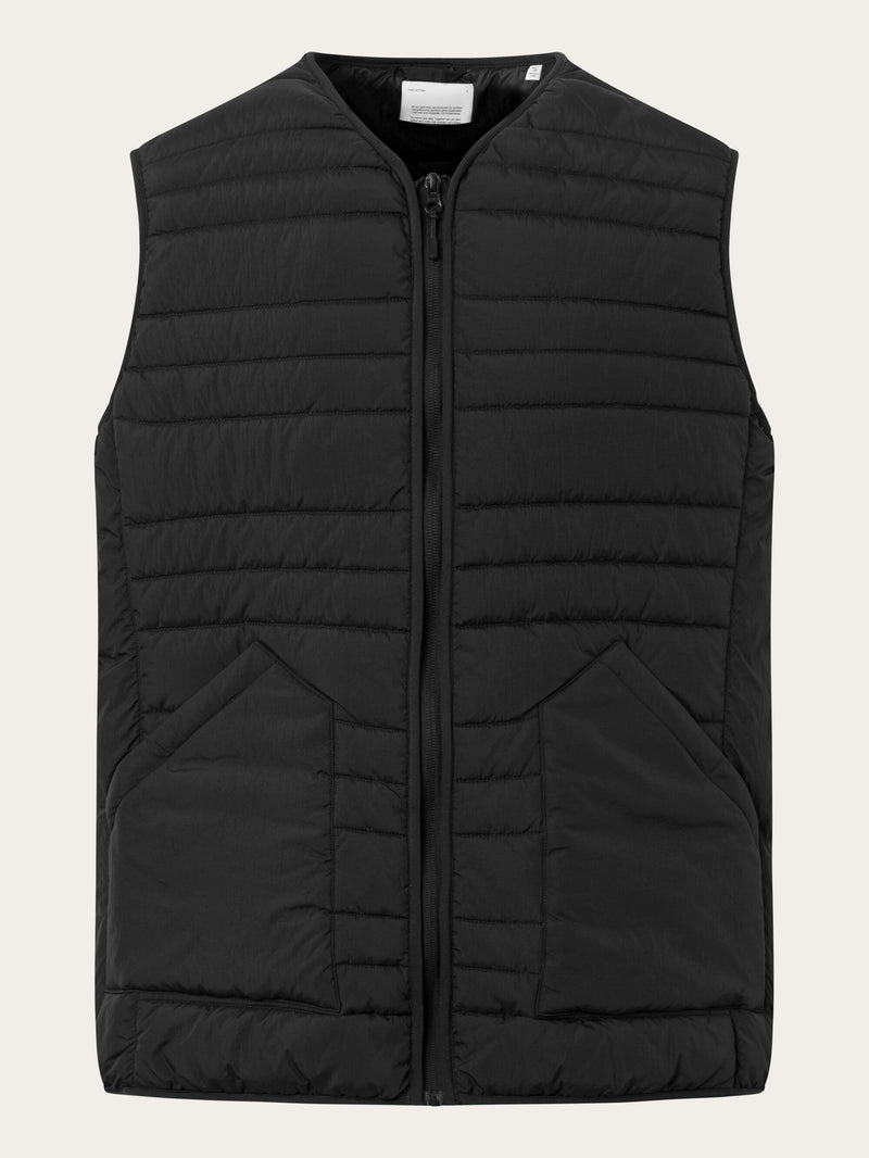 KnowledgeCotton Apparel - MEN GO ANYWEAR™ quilted padded zip vest Vests 1300 Black Jet