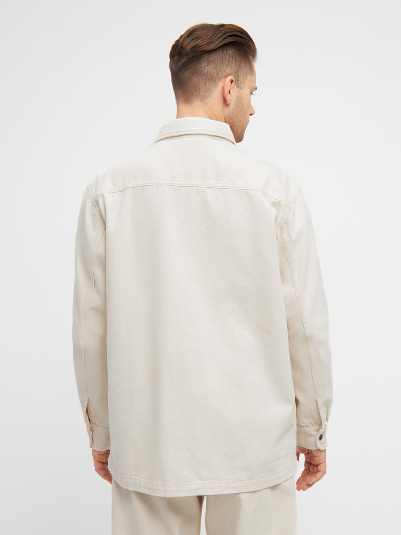 KnowledgeCotton Apparel - MEN Heavy twill overshirt Overshirts 3055 Raw cotton