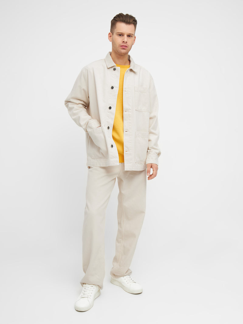 KnowledgeCotton Apparel - MEN Heavy twill overshirt Overshirts 3055 Raw cotton