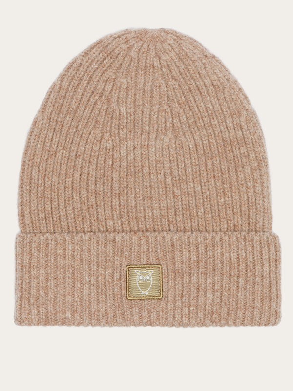 KnowledgeCotton Apparel - UNI High wool beanie Hats 1336 Kelp melange