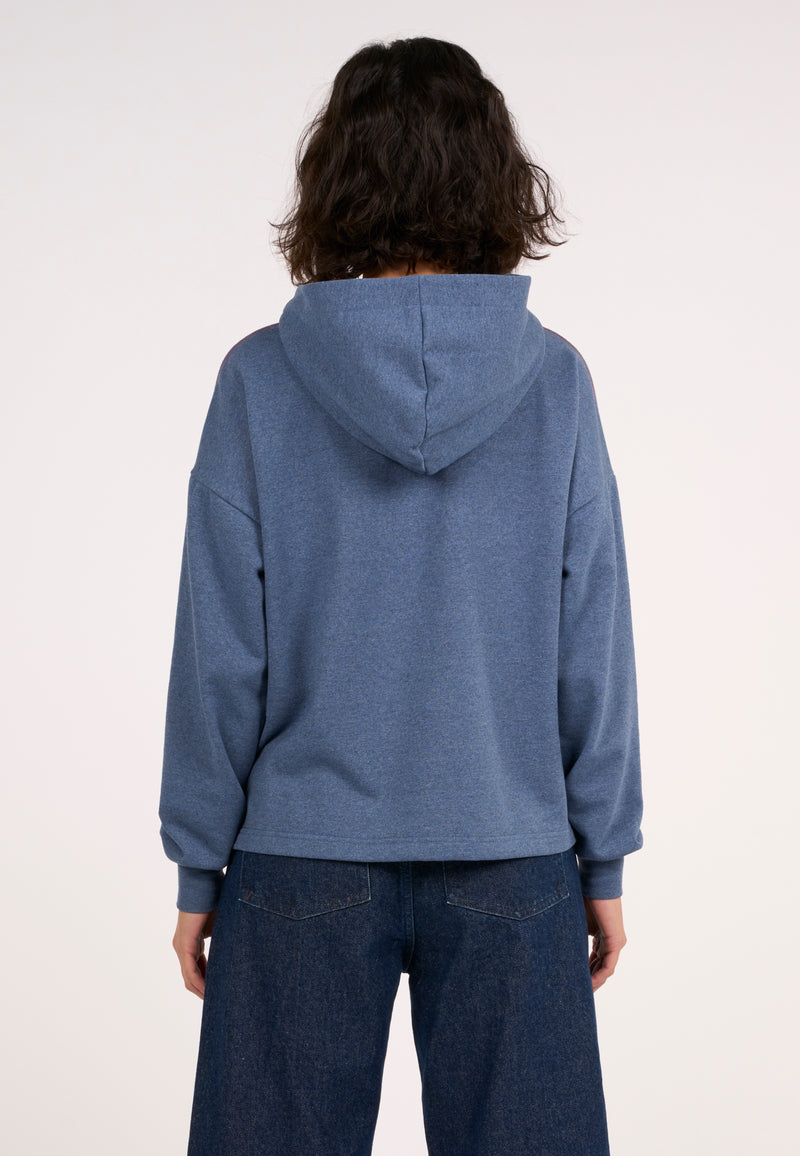 KnowledgeCotton Apparel - WMN Hoodie REBORN™ Sweats 1361 China Blue