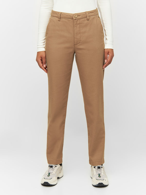 KnowledgeCotton Apparel - WMN IRIS mom mid-rise chino Pants 1366 Brown Sugar