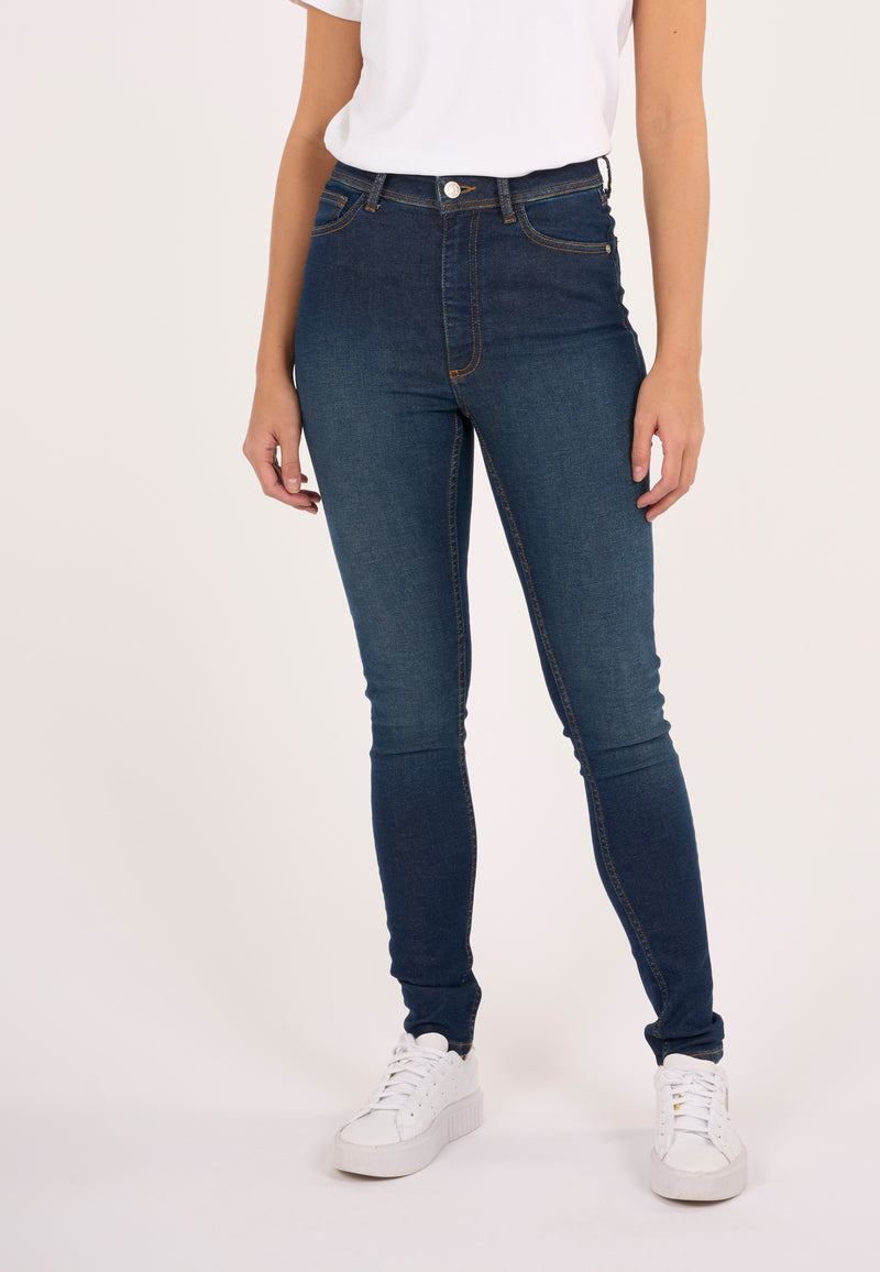 KnowledgeCotton Apparel - WMN IVY skinny denim jeans deep blue Denims 3048	Deep blue