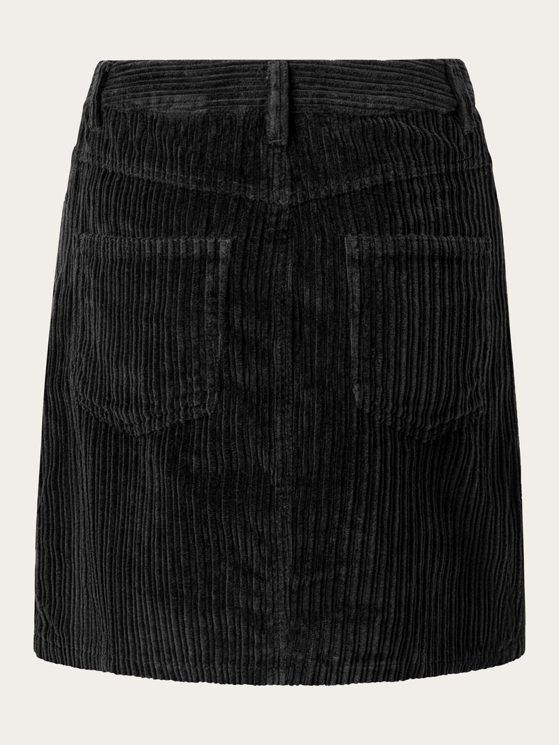 KnowledgeCotton Apparel - WMN Irregular corduroy skirt Skirts 1300 Black Jet