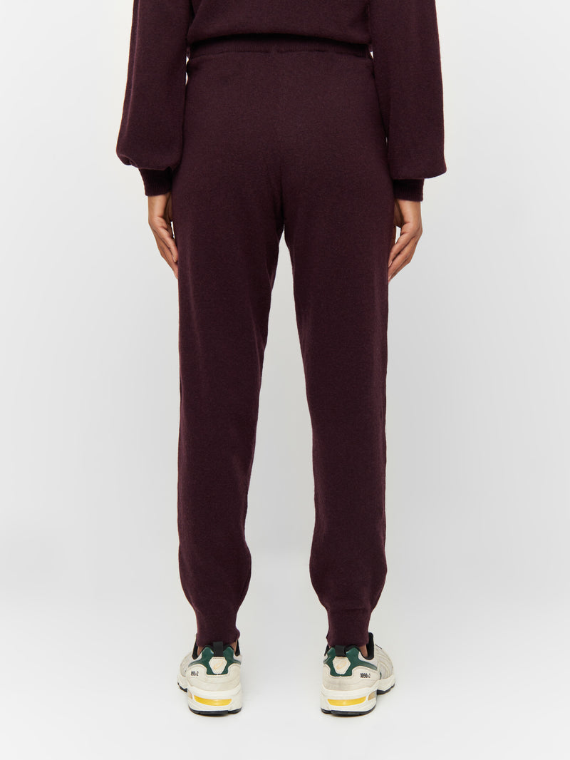 KnowledgeCotton Apparel - WMN JADE hybrid knitted jog pants Pants 1394 Chocolate Plum