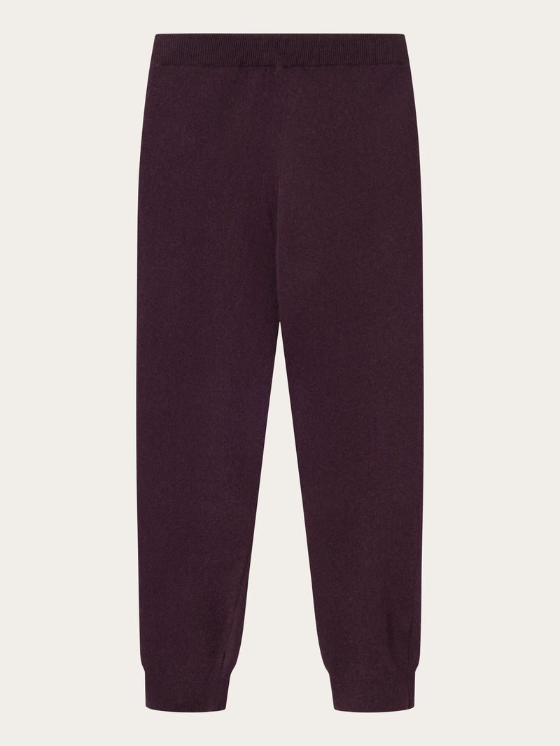 KnowledgeCotton Apparel - WMN JADE hybrid knitted jog pants Pants 1394 Chocolate Plum