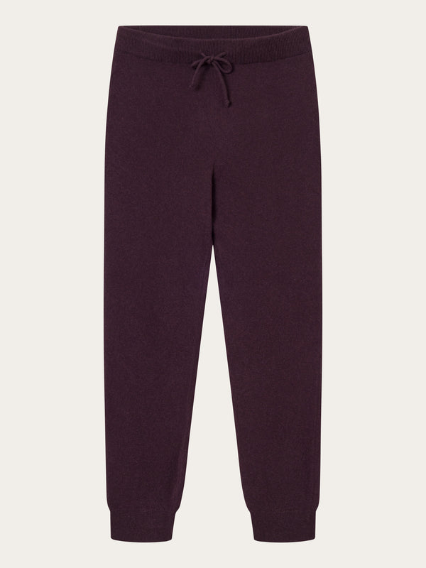 KnowledgeCotton Apparel - WMN JADE hybrid knitted jog pants Pants 1394 Chocolate Plum