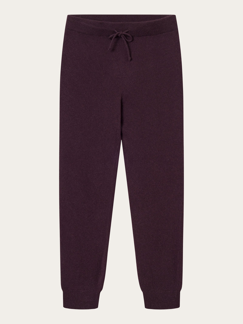 KnowledgeCotton Apparel - WMN JADE hybrid knitted jog pants Pants 1394 Chocolate Plum