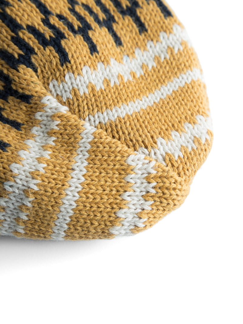 KnowledgeCotton Apparel - YOUNG Kids Jacquard knit beanie Hats 8024 Yellow stripe