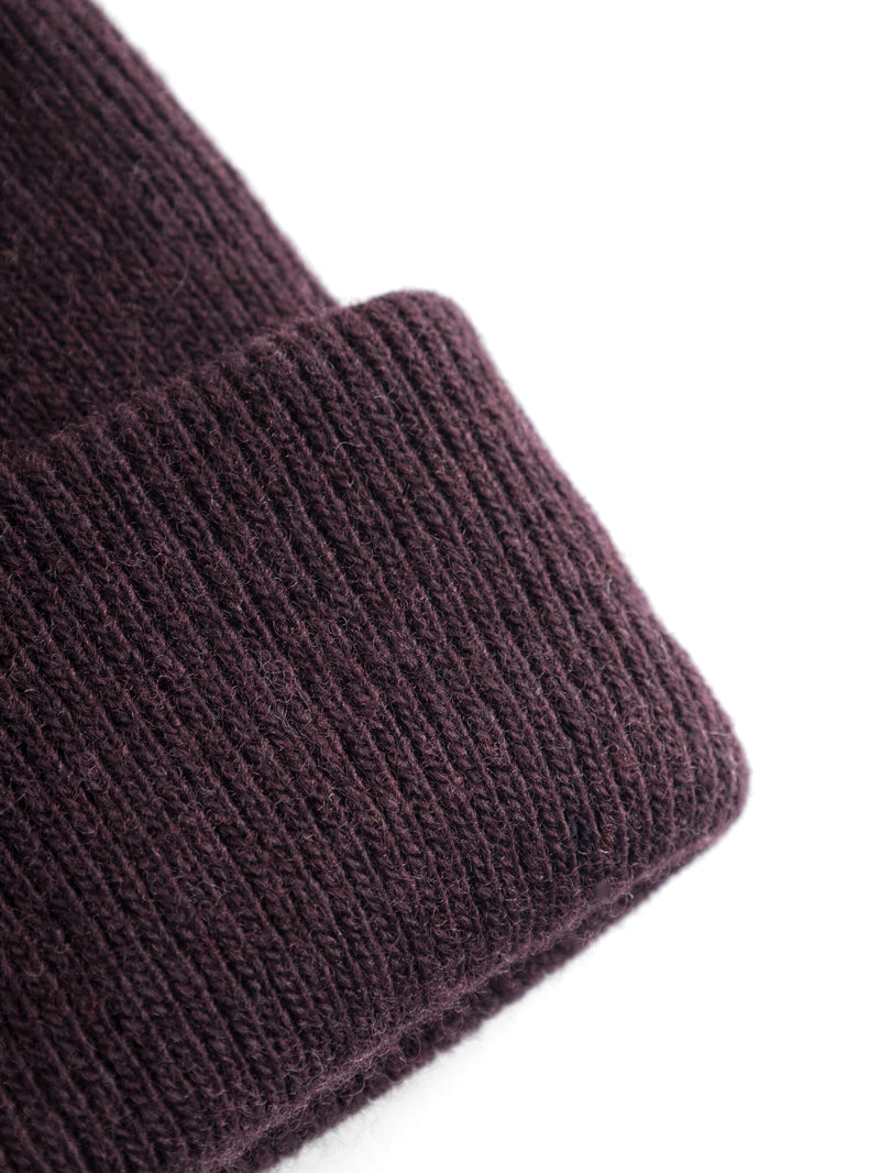 KnowledgeCotton Apparel - YOUNG Kids Wool beanie Hats 1404 Deep Mahogany