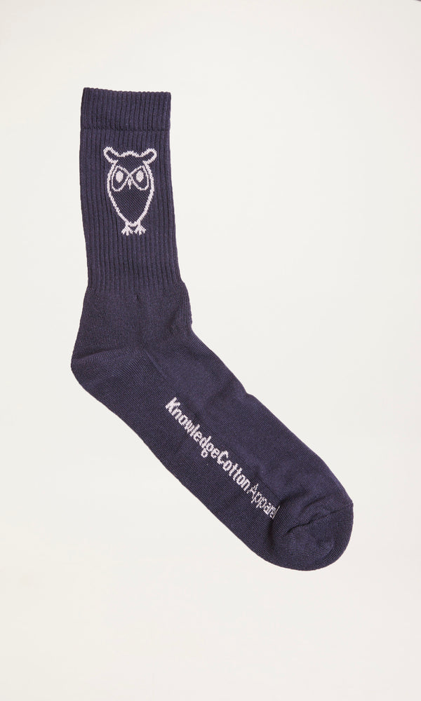 KnowledgeCotton Apparel - MEN LINDEN 1 pack tennis socks Socks 1001 Total Eclipse