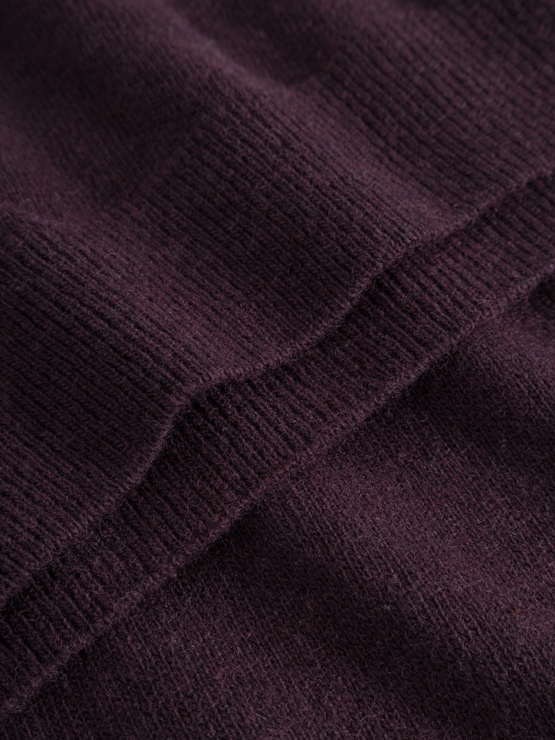 KnowledgeCotton Apparel - WMN Lambswool roll neck Knits 1394 Chocolate Plum