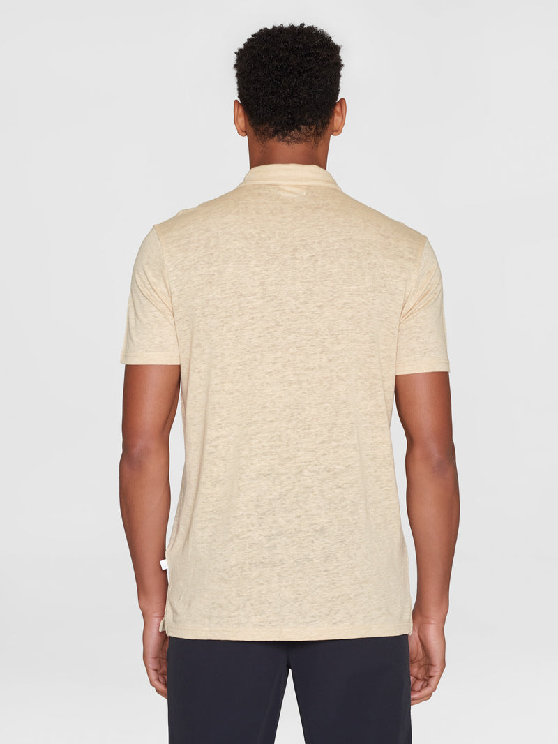 KnowledgeCotton Apparel - MEN Linen polo Polos 1347 Safari