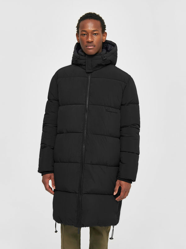 KnowledgeCotton Apparel - MEN Long puffer coat Jackets 1300 Black Jet