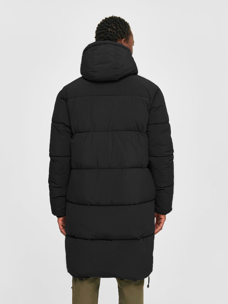 KnowledgeCotton Apparel - MEN Long puffer coat Jackets 1300 Black Jet