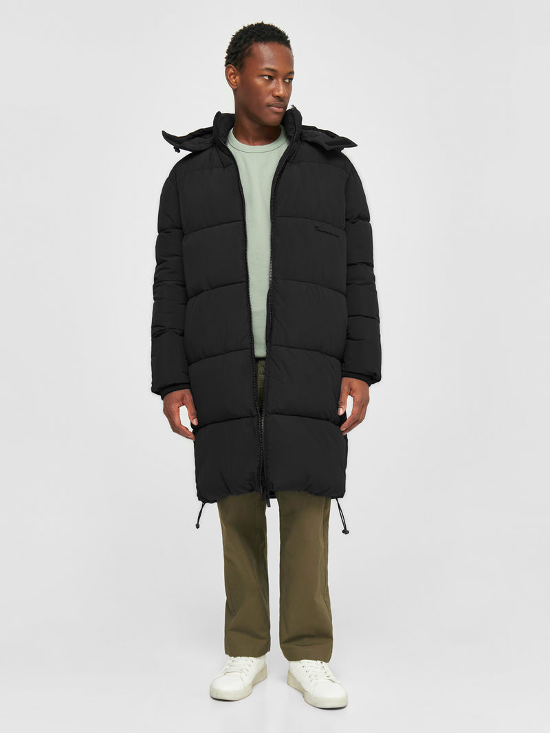 KnowledgeCotton Apparel - MEN Long puffer coat Jackets 1300 Black Jet