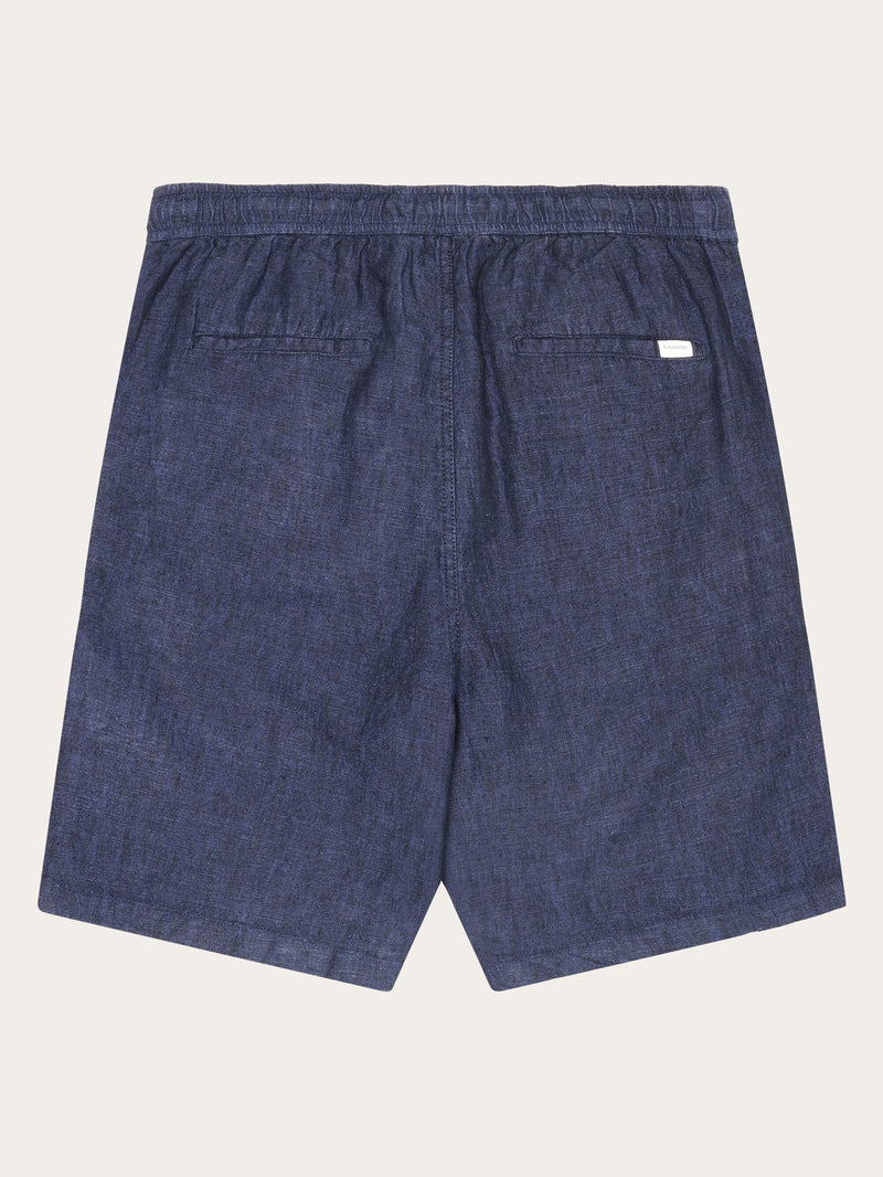 KnowledgeCotton Apparel - MEN Loose Linen shorts Shorts 1001 Total Eclipse