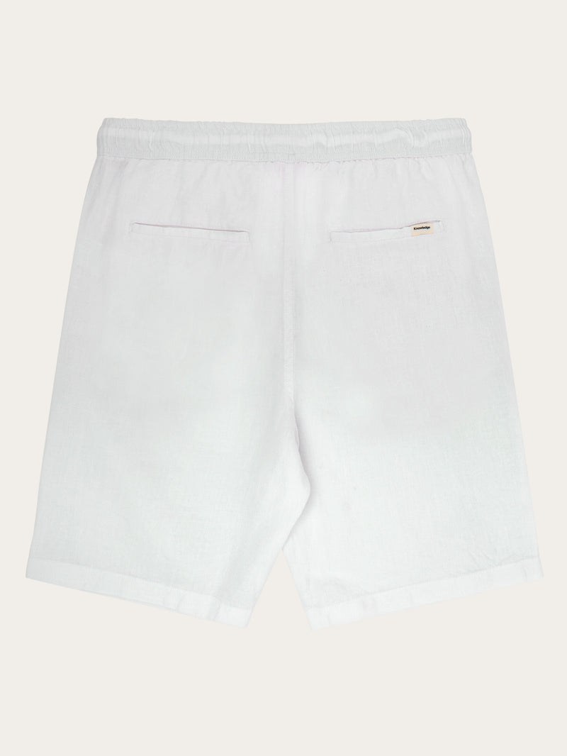 KnowledgeCotton Apparel - MEN Loose Linen shorts Shorts 1010 Bright White