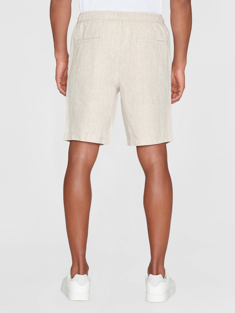 KnowledgeCotton Apparel - MEN Loose Linen shorts Shorts 1228 Light feather gray