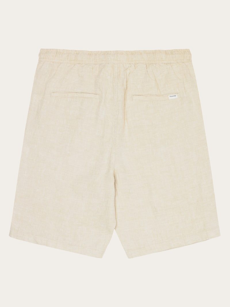 KnowledgeCotton Apparel - MEN Loose Linen shorts Shorts 1228 Light feather gray