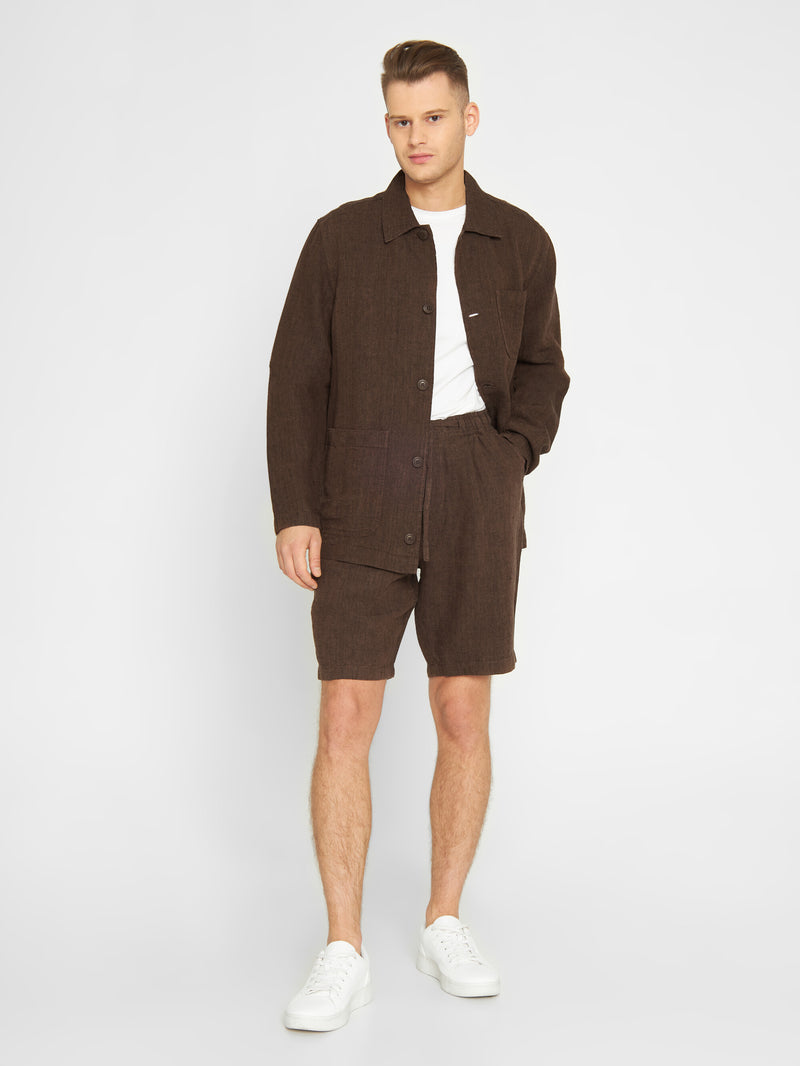 KnowledgeCotton Apparel - MEN Loose Linen shorts Shorts 1388 Cub