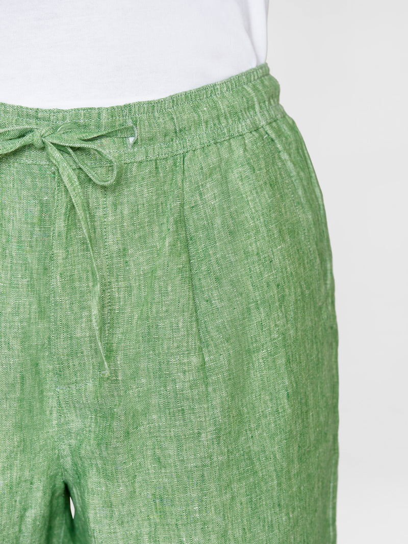 KnowledgeCotton Apparel - MEN Loose Linen shorts Shorts 1454 Shale Green