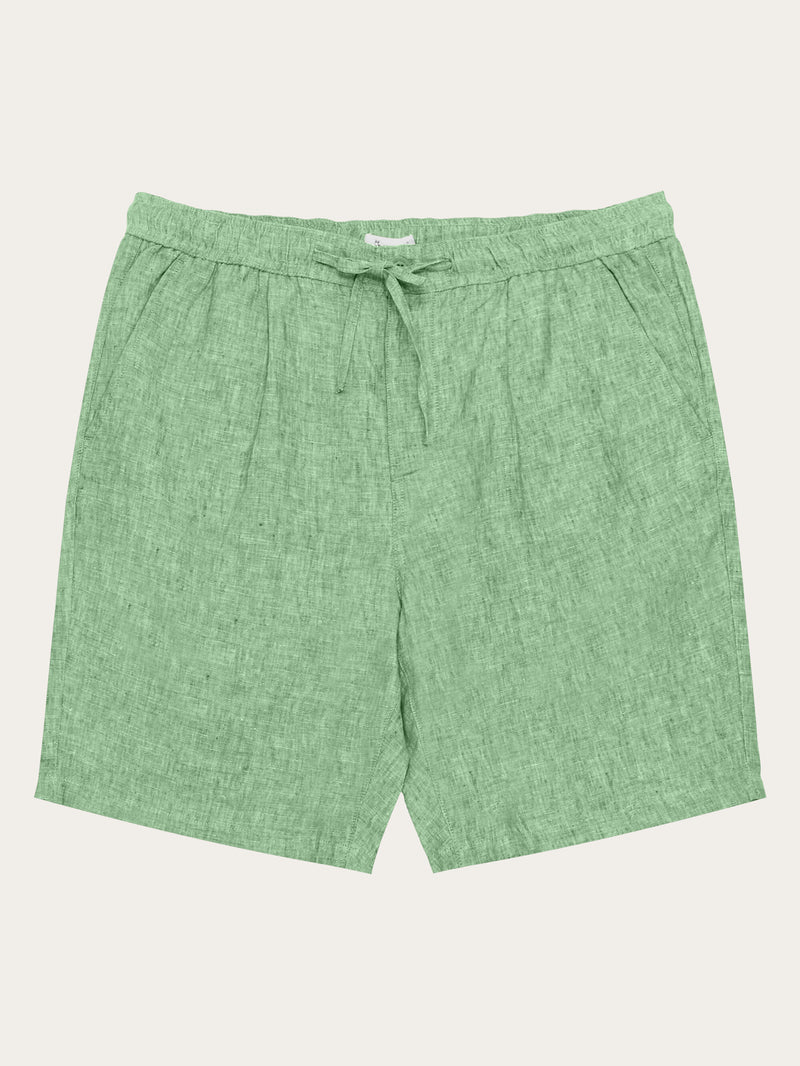 KnowledgeCotton Apparel - MEN Loose Linen shorts Shorts 1454 Shale Green