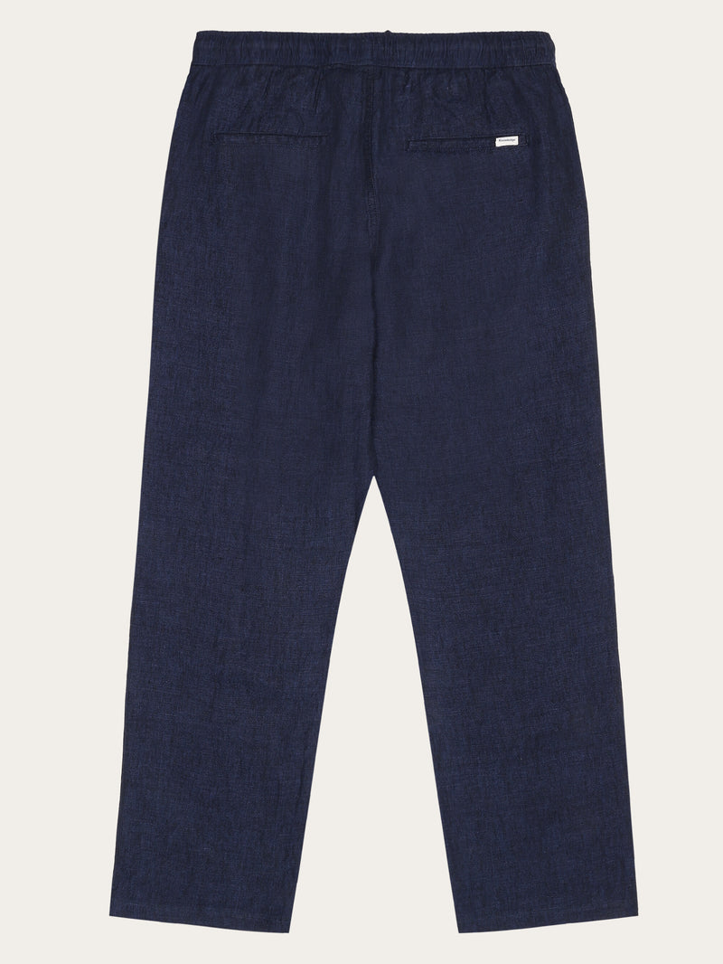 KnowledgeCotton Apparel - MEN Loose linen pant Pants 1001 Total Eclipse