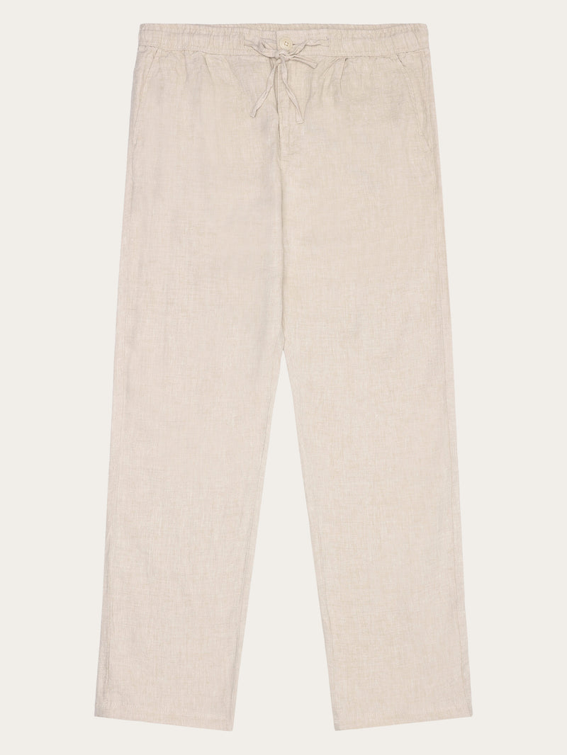 KnowledgeCotton Apparel - MEN Loose linen pant Pants 1228 Light feather gray