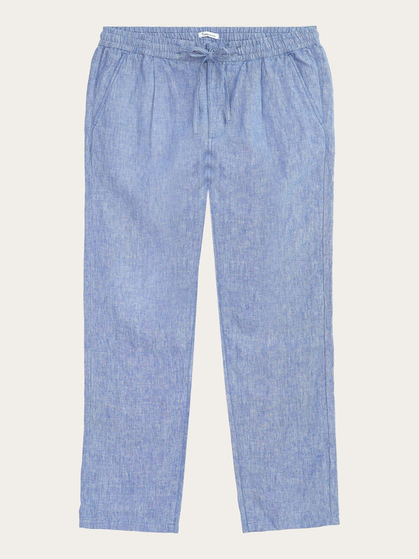 KnowledgeCotton Apparel - MEN Loose linen pant Pants 1432 Moonlight Blue