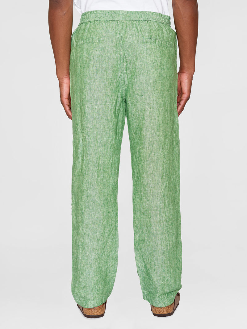 KnowledgeCotton Apparel - MEN Loose linen pant Pants 1454 Shale Green