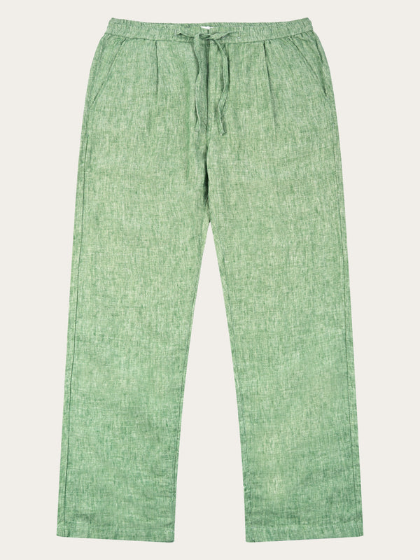 KnowledgeCotton Apparel - MEN Loose linen pant Pants 1454 Shale Green