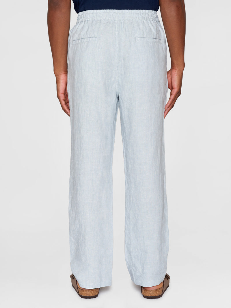 KnowledgeCotton Apparel - MEN Loose linen pant Pants 1457 Dusk Blue