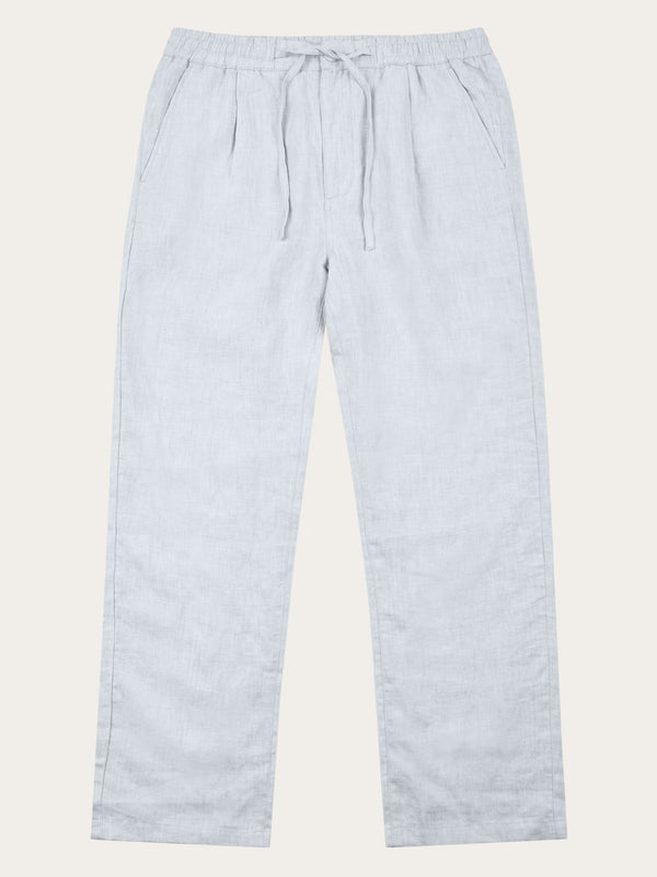 KnowledgeCotton Apparel - MEN Loose linen pant Pants 1457 Dusk Blue