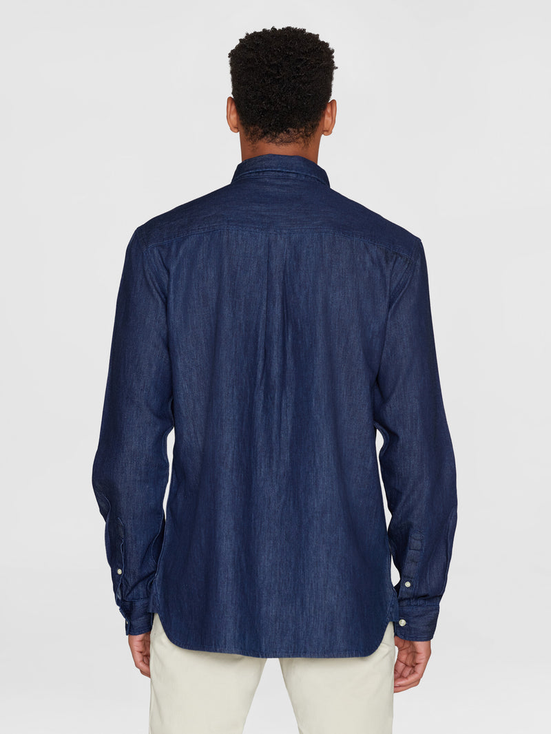 KnowledgeCotton Apparel - MEN Loose shirt - GOTS/Vegan Shirts 3051 Classic indigo