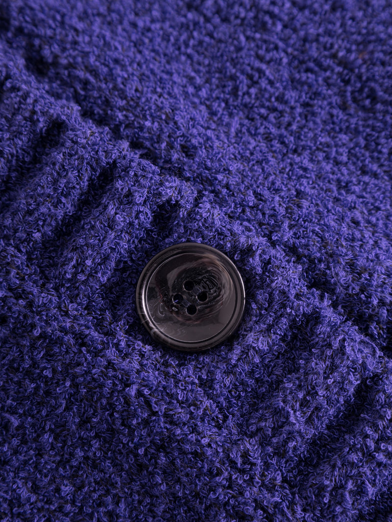 KnowledgeCotton Apparel - WMN Mouline big collar cardigan Knits 1416 Deep Purple