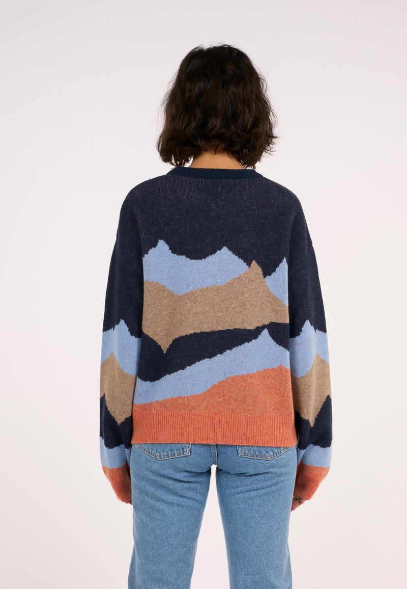 KnowledgeCotton Apparel - WMN Mountain crew neck knit Knits 9999 Item Colour