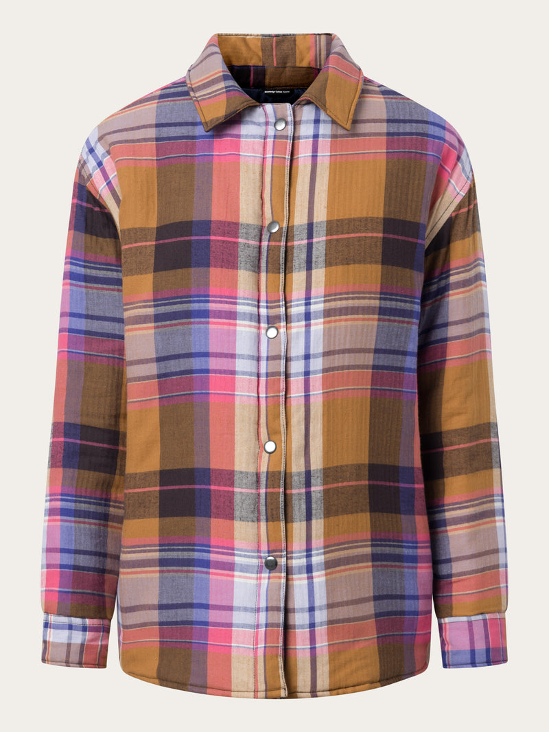 KnowledgeCotton Apparel - WMN Oversize check overshirt Overshirts 7032 Multi check