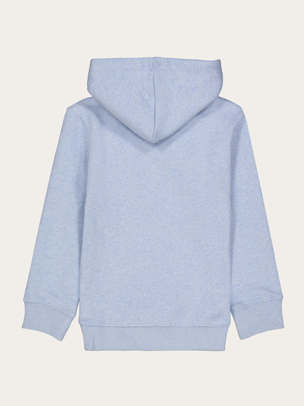 KnowledgeCotton Apparel - YOUNG Owl chest print hood sweat Sweats 1259 Sky way melange