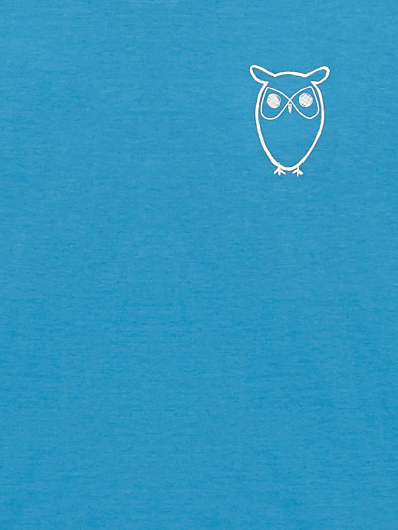 KnowledgeCotton Apparel - YOUNG Owl long sleeve t-shirt Long Sleeves 1393 Azure Blue