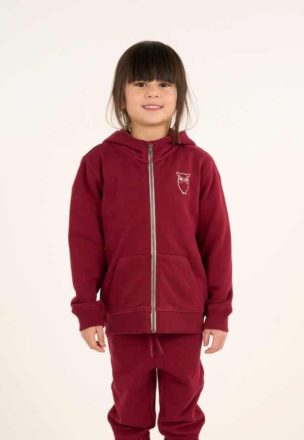 KnowledgeCotton Apparel - YOUNG Owl sweat hood Sweats 1364 Rhubarb