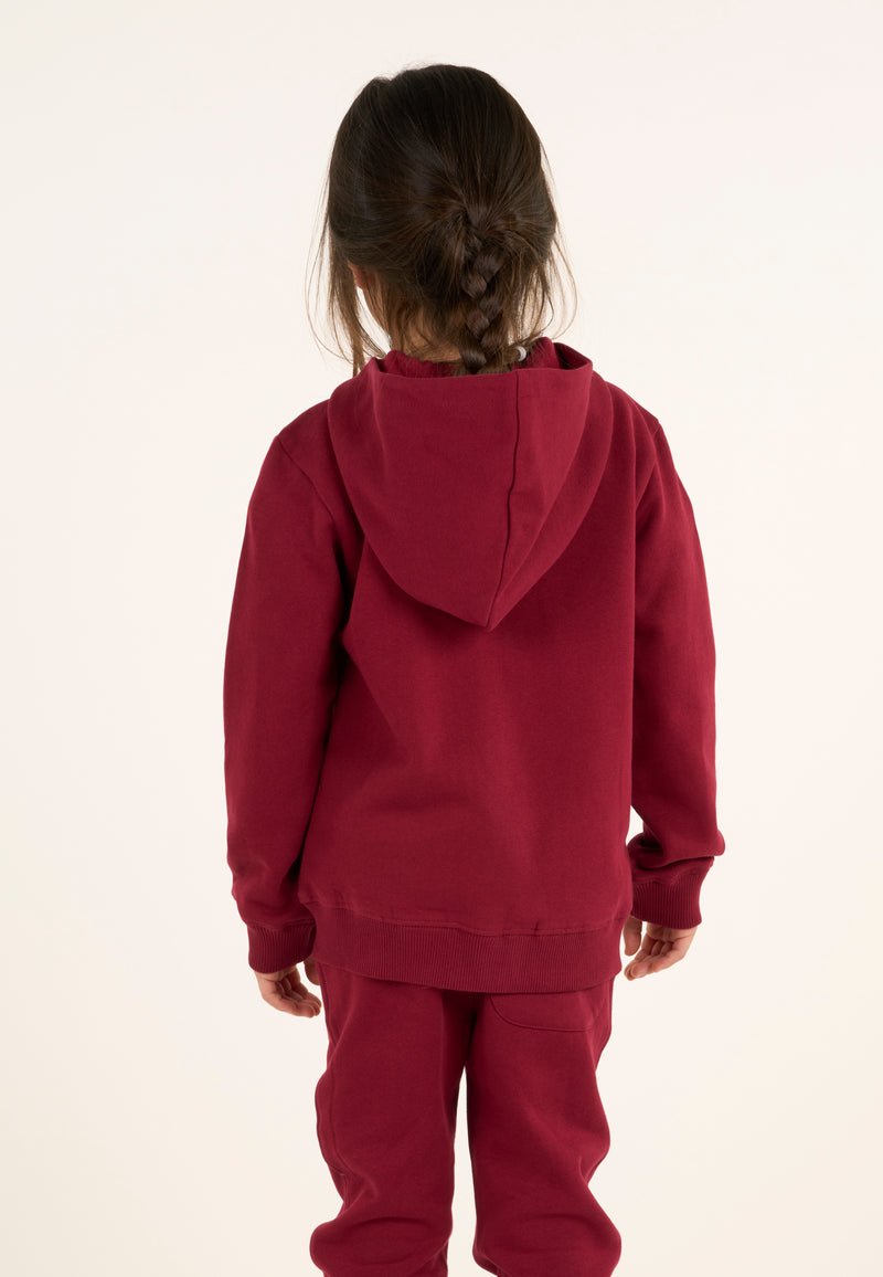 KnowledgeCotton Apparel - YOUNG Owl sweat hood Sweats 1364 Rhubarb