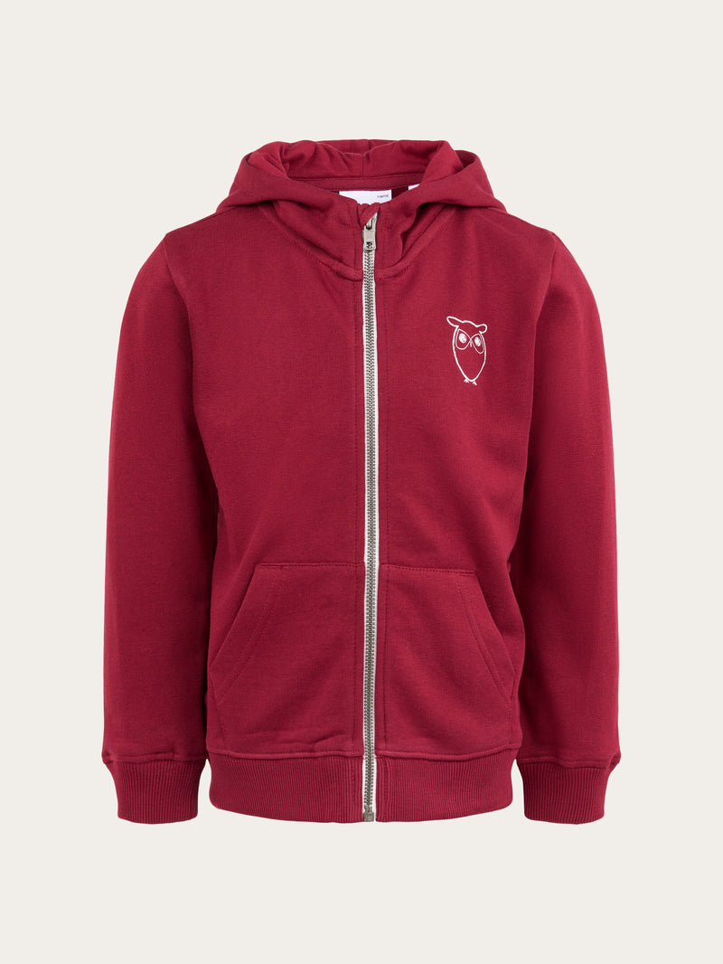 KnowledgeCotton Apparel - YOUNG Owl sweat hood Sweats 1364 Rhubarb