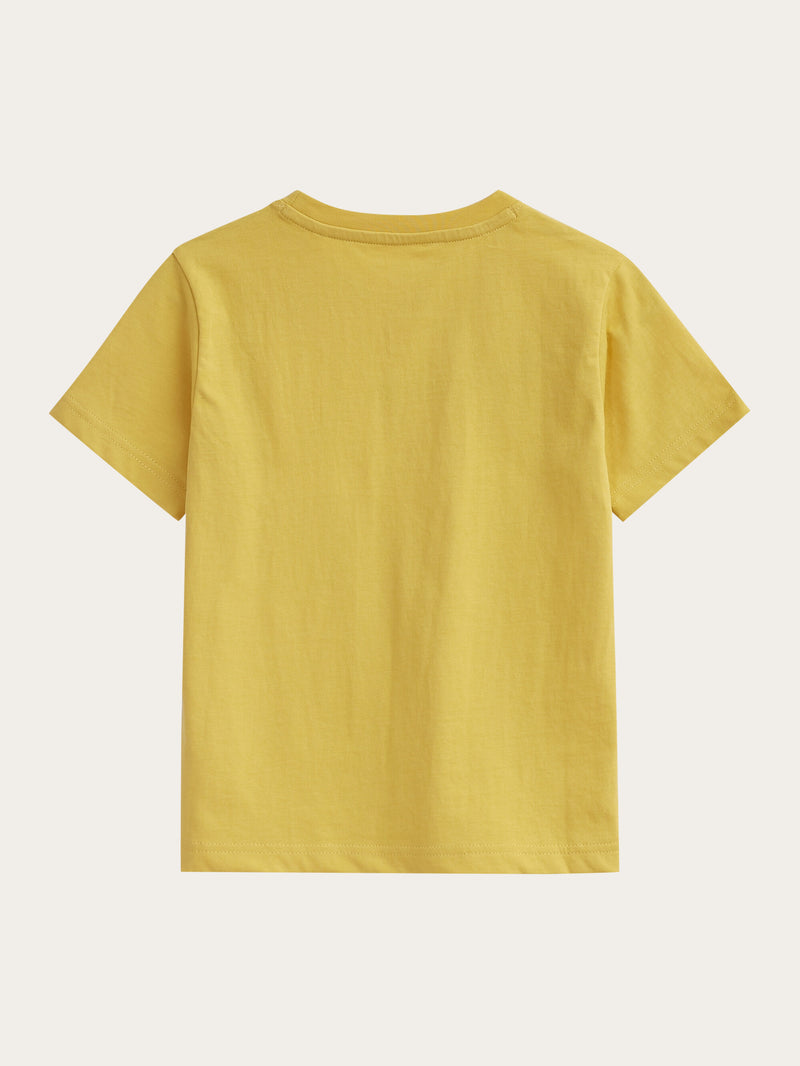 KnowledgeCotton Apparel - YOUNG Owl t-shirt T-shirts 1429 Misted Yellow