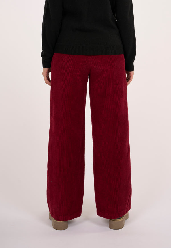 KnowledgeCotton Apparel - WMN POSEY loose corduroy pant Pants 1364 Rhubarb