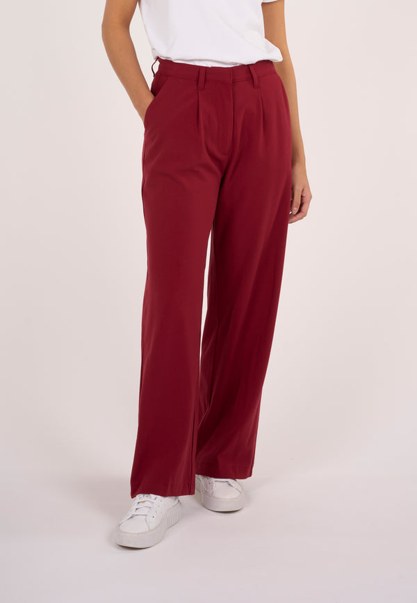 KnowledgeCotton Apparel - WMN POSEY loose pant Pants 1364 Rhubarb