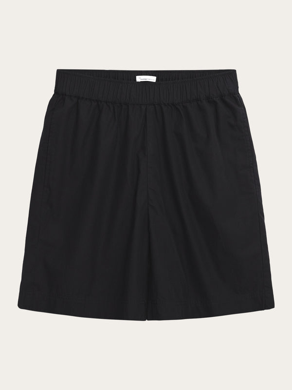 KnowledgeCotton Apparel - WMN Poplin bermuda shorts Shorts 1300 Black Jet